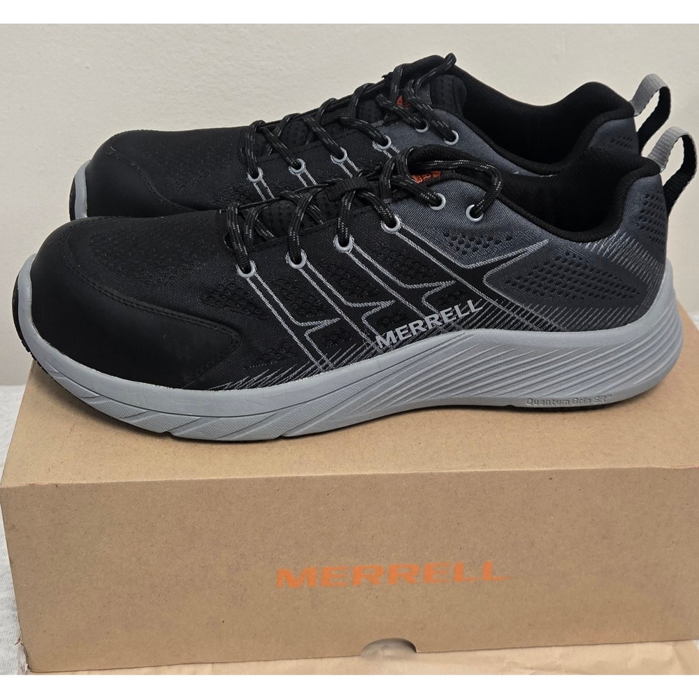 Merrell Moab Vertex Mid Composite/steal Toe Mens Work Shoes Black/ Grey J003295
